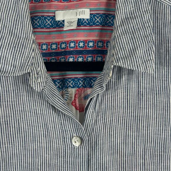J Jill Button Up Linen Shirt Size Small Petite - Picture 3 of 7